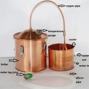 Home 8L/2gal Copper Stainless Boiler Alcohol Water Distiller Moonshine Still