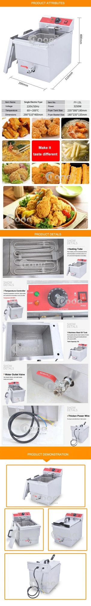Commercial Kitchen Equipment Fast Food Chicken Fries Fryer Best Small Deep Fryer