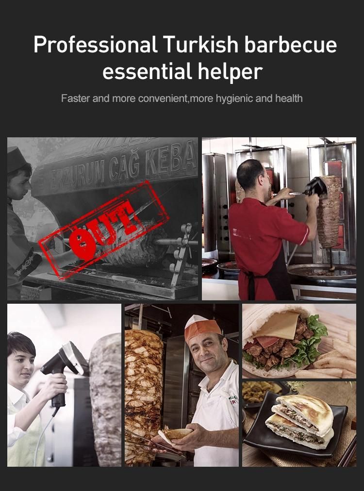 Ks100e Manual Kebab Meat Slicer Machine Electric Shawarma Knife Cutter Doner Kebab Slicer with Ce