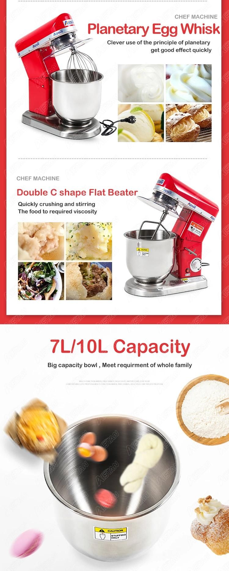 B7r Food Kitchen Equipment Electric Stand Mixer Food Blender Dough Kneading Machine Egg Beating Mixer with 7L Mixing Bowl