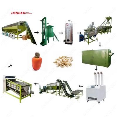 1000hr Auto Shell Breaking Peeling Cashew Nut Processing Machine Line