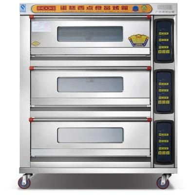 3 Deck 6 Trays Electric Oven with Computer Controller for Commercial Restaurant Kitchen ...