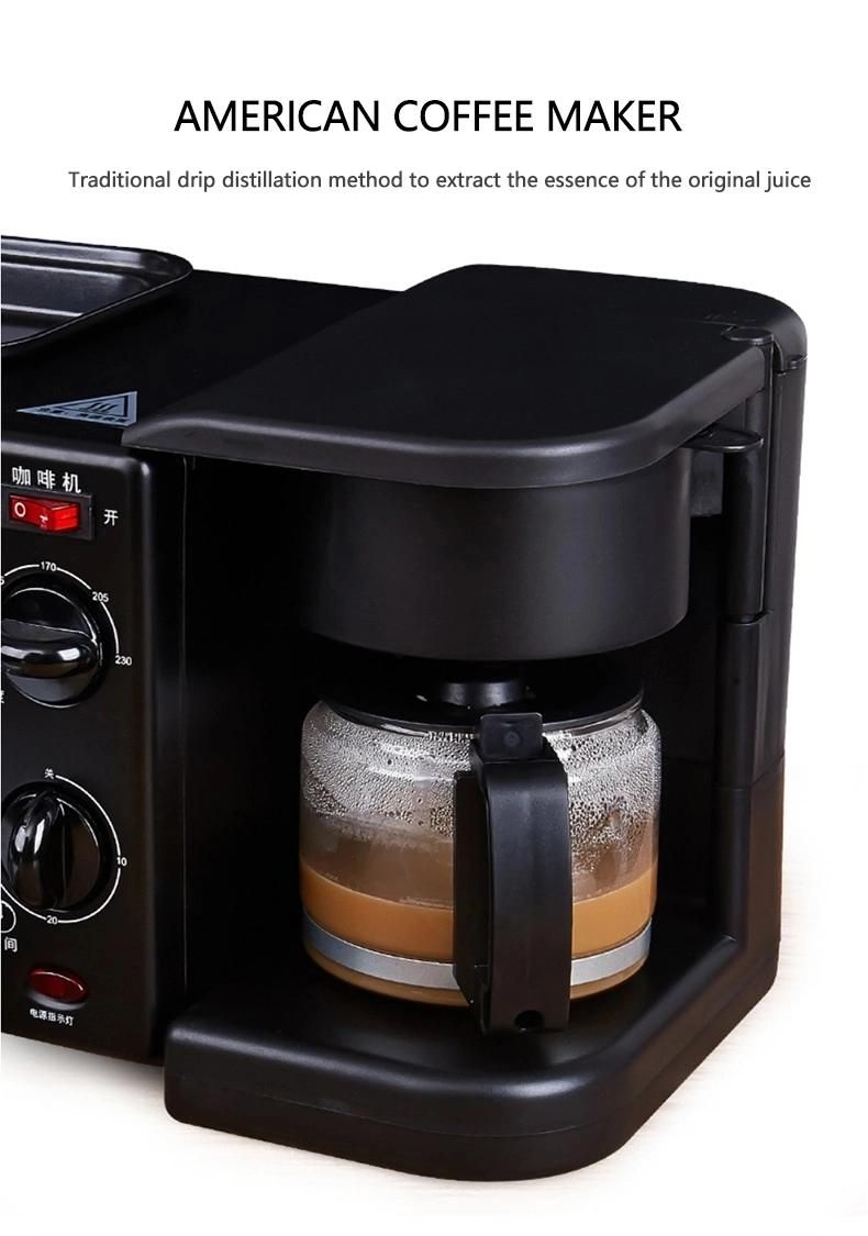 Wholesale Popular Electric 3 in 1 Multi Functional Breakfast Maker Machine Make Coffee Toast Fried Eggs