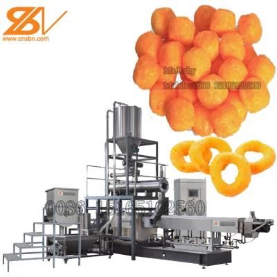 Puffed Corn Snack Extruder Extruded Puff Food Corn Ring Extrusion Making Machine ...