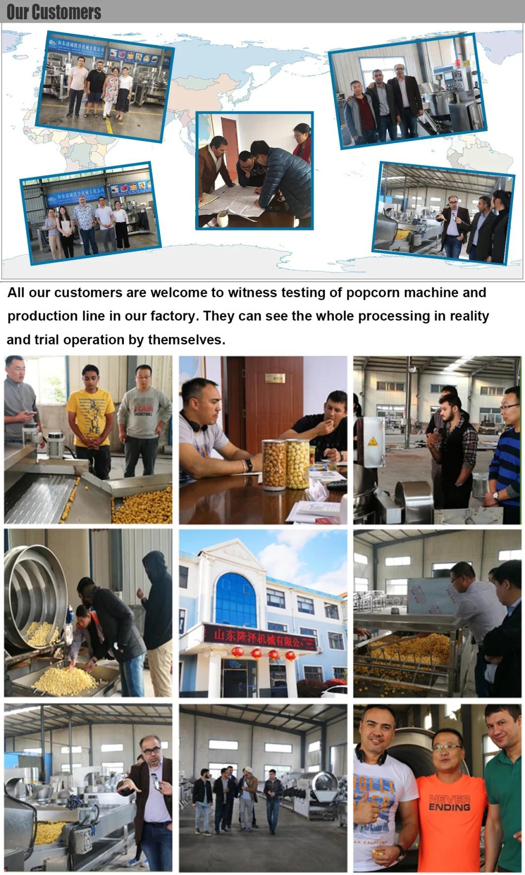 Big Capacity Automatic Industrial Caramel Popcorn Production Line Gas Popcorn Machine on Hot Sale