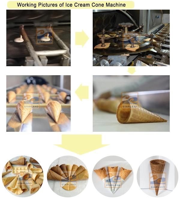 Commercial Full Automatic Making Production Line Rolled Biscuit Sugar Waffle Cone Baking Maker Ice Cream Cone Machine Price