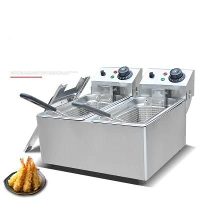 CE Certificated Double Basket Commercial Electric Deep Fat Potato Fryer Commercial Deep ...