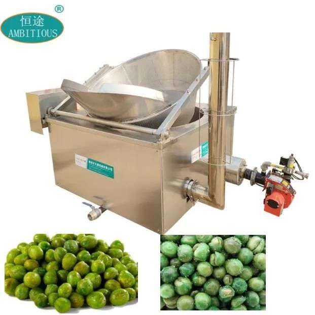 Gas Diesel Fuel Heating Green Pea Frying Machine