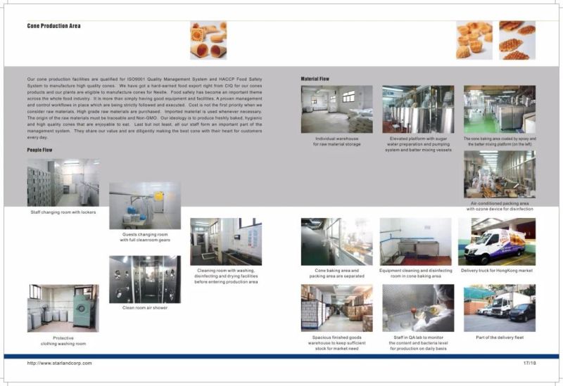 High Output Fully Automatic Rolled Waffle Cone Machine of 121 Baking Plates (14m long)