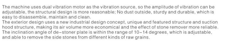 High Efficient Clj Suction Destoner Tqsx170 for Rice Milling Machine Equipment