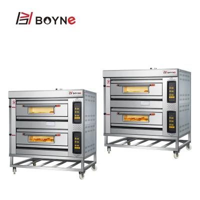 Gas Baking Equipment Microcomputer Two Deck Four Trays Oven