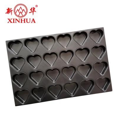 Hot Selling Factory Price 24 Mulit-Link Love Shaped Non Sticke Bakeware Baking Tray/Dish