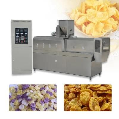 Chocolate Sweet Flavored Corn Flakes Processing Line Twin Screw Extruder for Breakfast ...