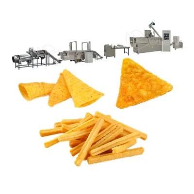Puffed Snacks Flour Fried Salad Sticks Bugles Triangle Chips Food Maker Machine Production ...