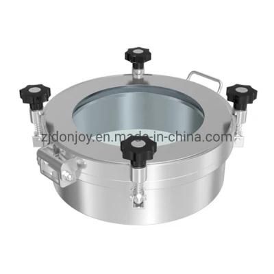 Flanged Sight Glass Pressure Round Manhole Cover with Plastic Handlewheel