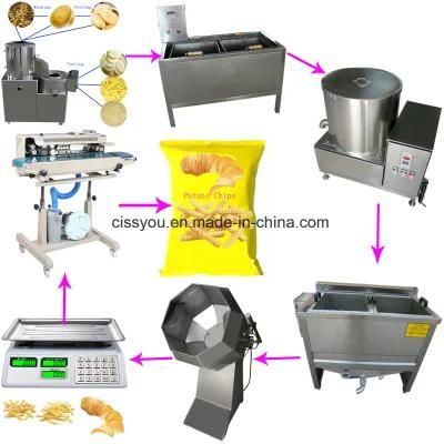 Frozen Potato Chips French Fries Making Production Line Machine