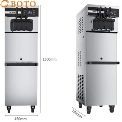 Automatic Soft Serve Three Flavors Ice Cream Machine for Dessert