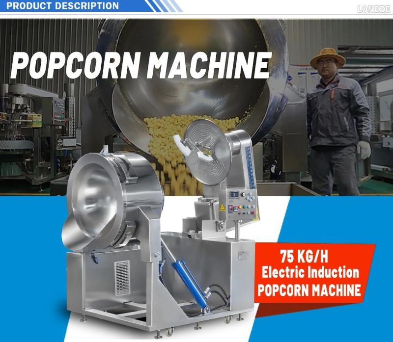 China Best Fully Automatic Industrial Commercial Large Caramel / Cheese Flavored Ball Shape Hot Air Oil Popped Popcorn Maker