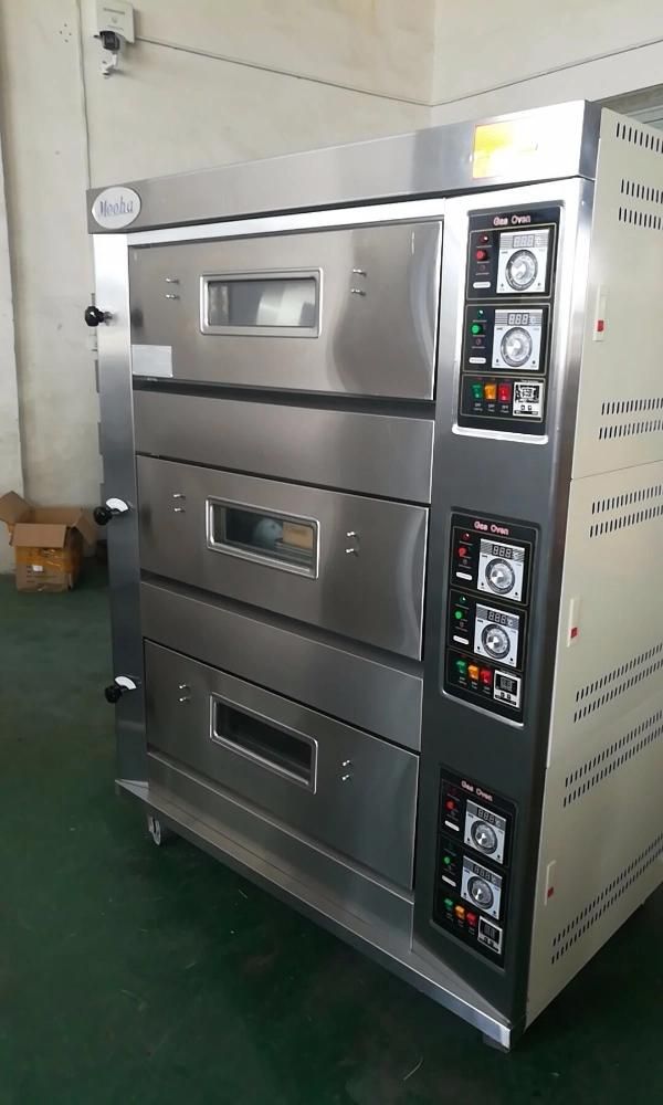 3 Deck 6 Trays Gas Baking Oven Deck Oven Baking Machine Commercial Bakery Equipment Pizza Oven Bread Oven