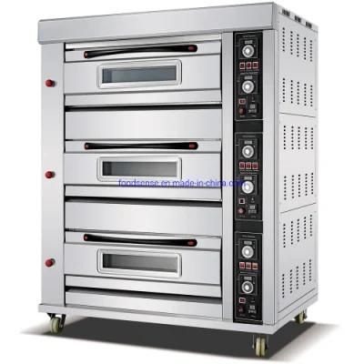 Professional Industrial Gas Bread Baking Oven 3 Deck 9 Tray Commercial Baking Oven