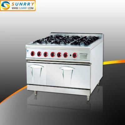 Chinese Kitchen Burner Gas Range 6 Burner with Oven