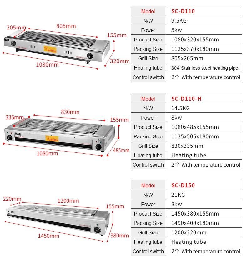 Commercial Single-Head Stainless Steel Electric BBQ Grill BBQ Burner