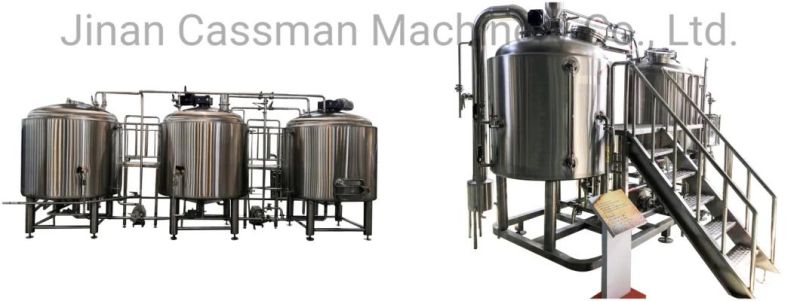 Cassman 2000L Industrial Beer Brewhouse Equipment with Dimple Cooling Jacket