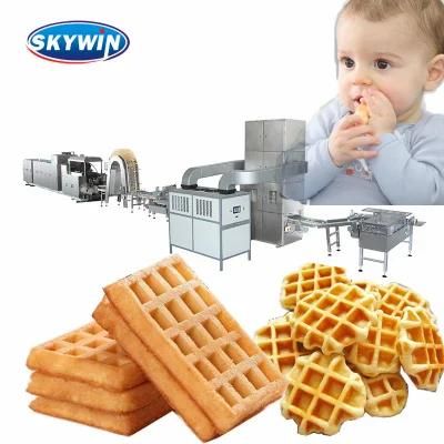 Automatic Waffle Making Processor Snack Machine Waffles Biscuit Equipment