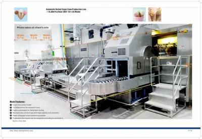 High Quality Fully Automatic Pressed Wafer Bowl Production Line of 35 Baking Plates (5m ...