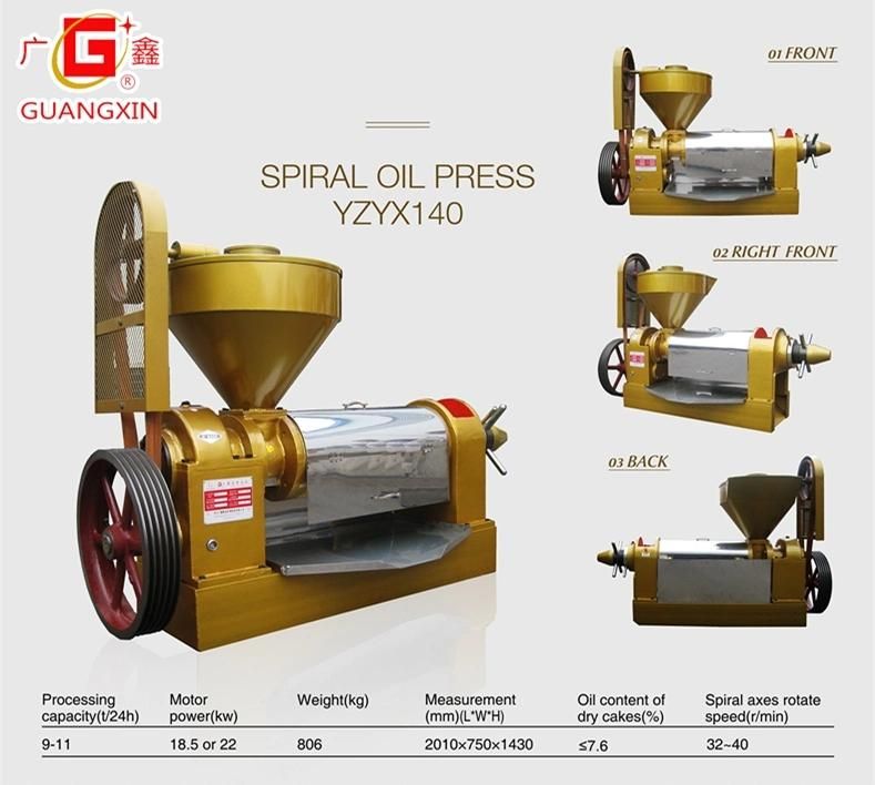 ISO Mufacturing of Oil Press Machine for Sunflower Peanut Rapeseed Oil Production