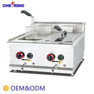 2-Tank 2-Basket Gas Temperature-Controlled Fryer