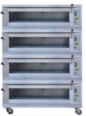 Commercial Bakery Oven 4 Tier 12 Trays Gas Deck Oven for Baking Equipment Direct Sale King ...