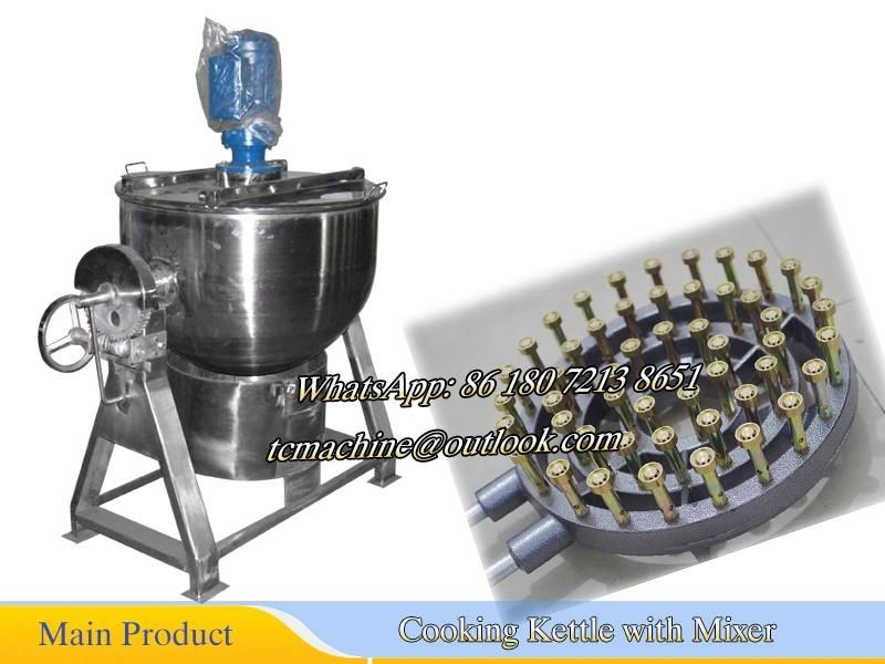 200L Jacketed Kettle Gas Heating Kettle Cooking Kettle No Jacketed Gas Cooking Kettle