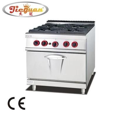 Vertical Commercial Gas Range 4 Burners with Gas Oven Gh-987A