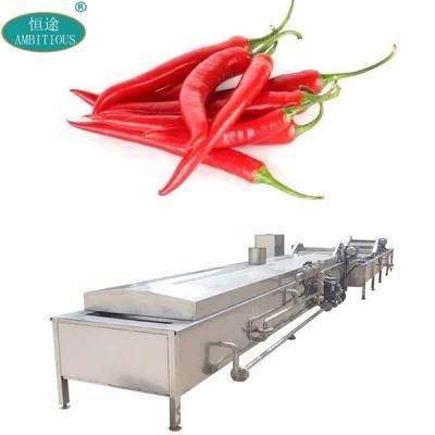 Conveyor Continuous Food Blancher Machine Chili Blanching Machine