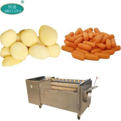 Vegetable Roller Brush Washing Peeling Machinery Potato Carrot Washing Machine