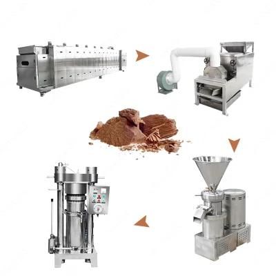 Commercial Cocoa Powder Production Line Cocoa Bean Roasting Powdering and Peeling Machine