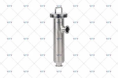 DIN Sanitary Food Grade Stainless Steel 90 Degree Filter with Clamp End