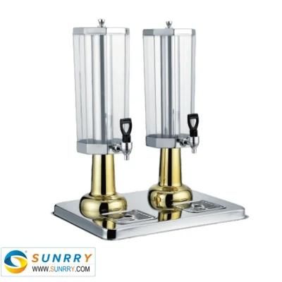 Commercial Double Glass Beverage Juice Drink Dispenser with Rack