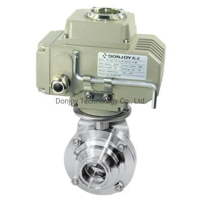 Donjou Sanitary Butterfly Ball Valve with Electric Actuator