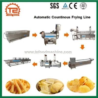 Industrial Frying Potato Chips Processing Line Automatic Countinous Frying Line