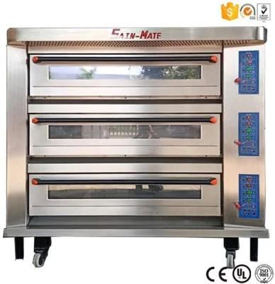 Luxurious Electric Bread Baking Deck Oven 3 Tiers 15 Trays