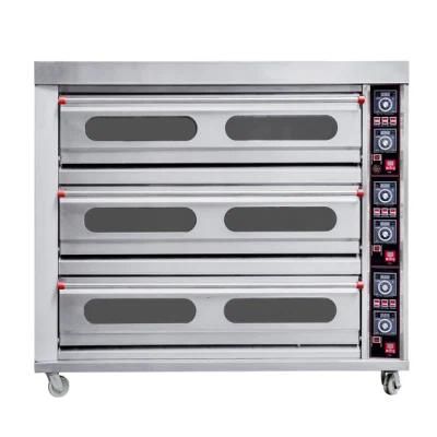 Guangdong Kitchen Electric Oven of 3 Deck 9 Trays for Commercial Baking Equipment