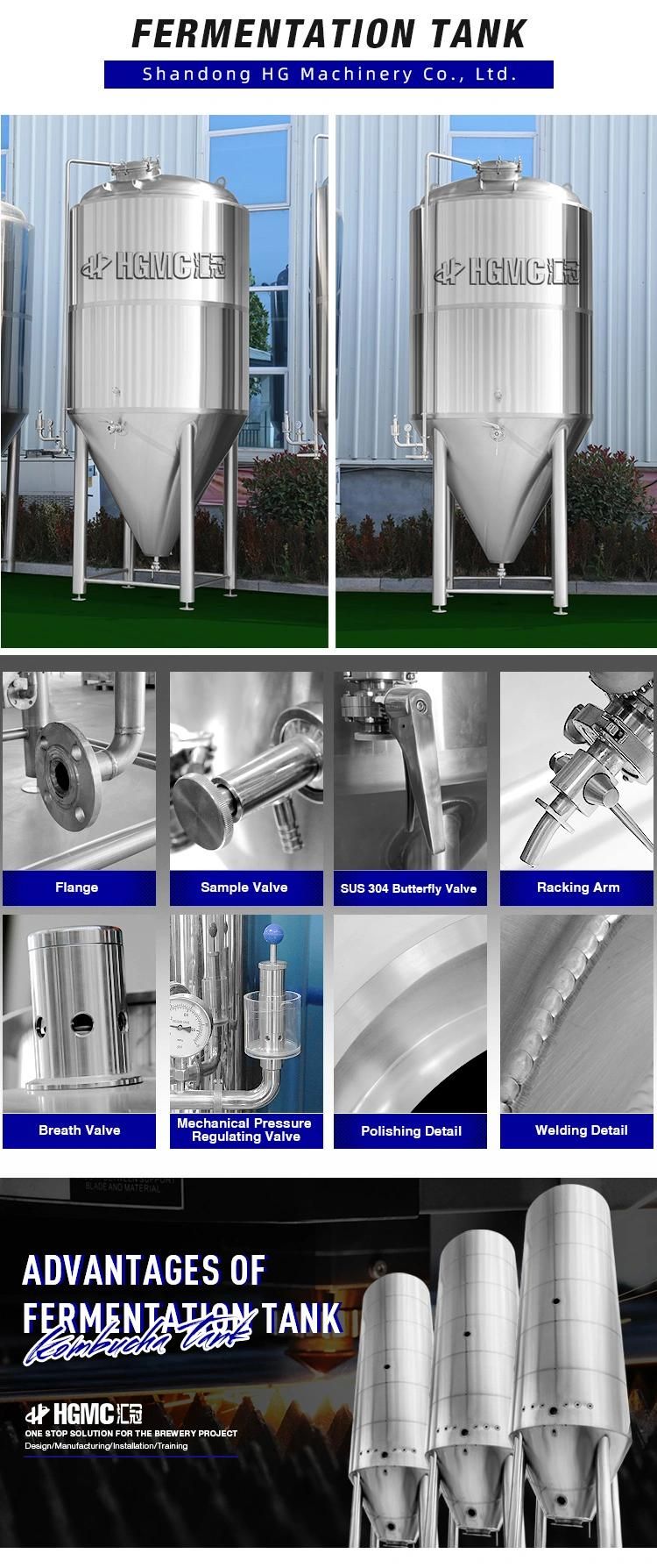 40bbl 50bbl 100bbl Stainless Steel Conical Beer Fermentation Tank Craft Beer Fermenter