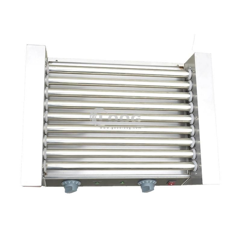 Commercial 9 Rollers Sausage Machine Catering Equipment Bread and Bun Warmer Baker Electric Cooking Roast Hot Dog Roller Grilling