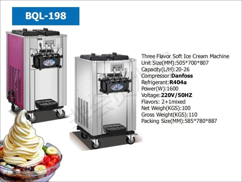 New Type High Efficiency Easy to Clean Commercial Ice Cream Machine