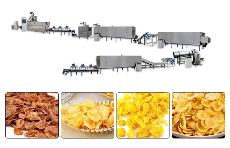 China High Capacity Automatic Breakfast Cereal Corn Flakes Making Machinery
