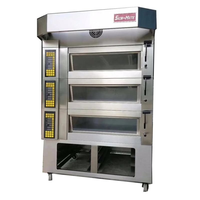 Top Quality Electric Deck Oven for Bread Baking Equipment 3 Deck 6 Trays Commercial Electric Bread Stove Oven