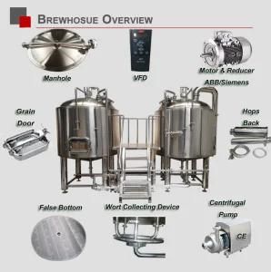 Electric Steam Direct Fire Heating Draft Beer Brewing Fermenting Brewery Equipment with