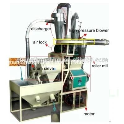 Home Use/Fresh Use Maize Wheat Rice Flour Self-Feeding Roller Mill